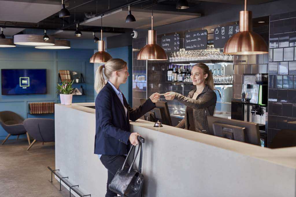 Bar og reception på Hotel København